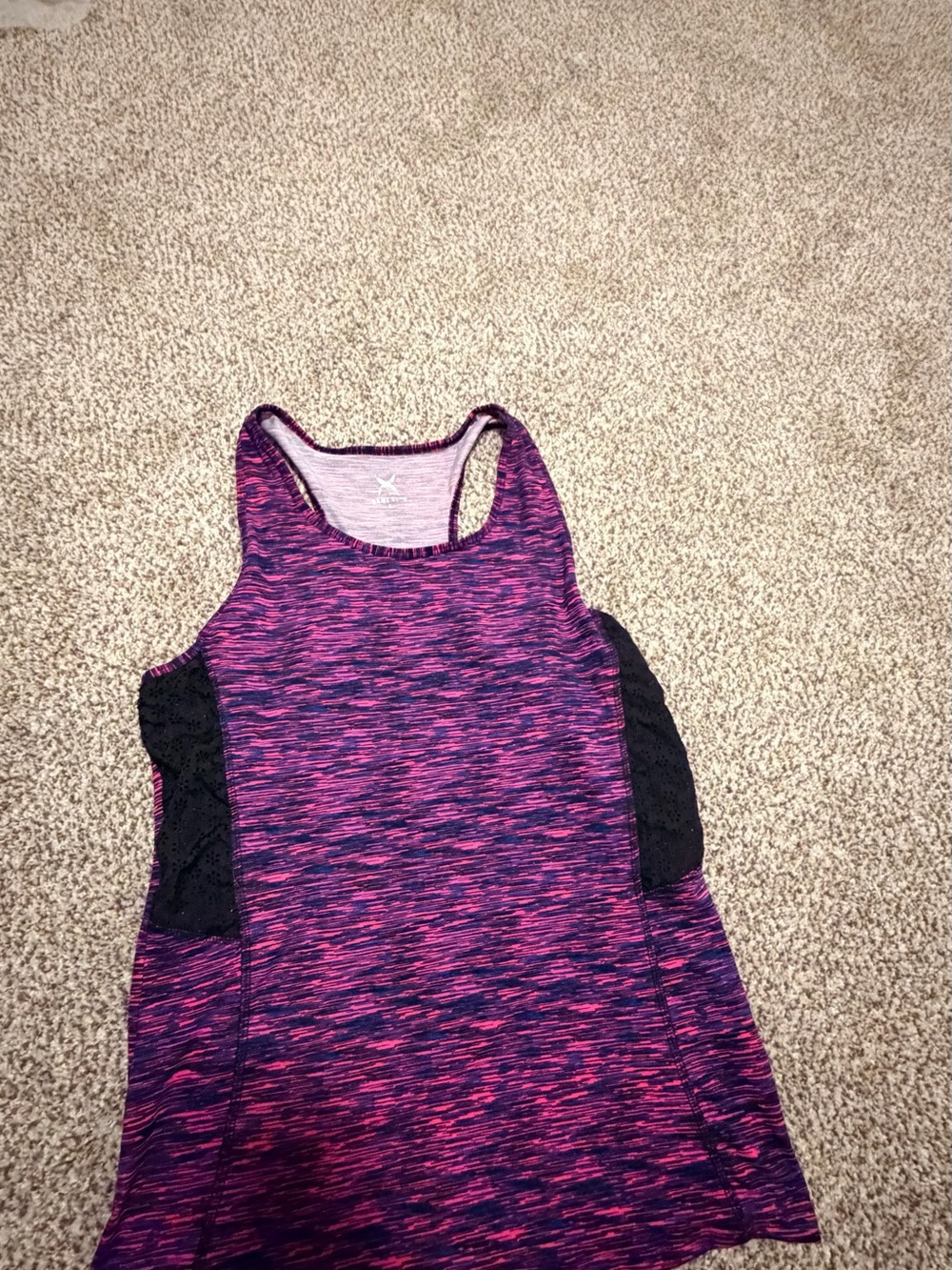 Game Time Pink and Purple Space-Dye Racerback Muscle Tee